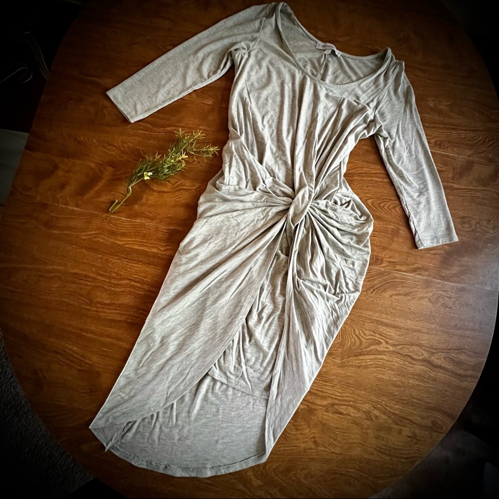 The Vanity Room light Gray Stretchable long sleeve Dress Petite size M